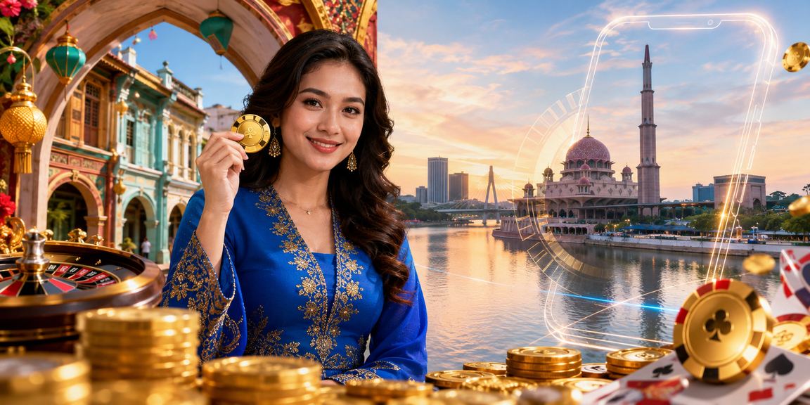 Pengguna berbaju kurung menggunakan aplikasi kasino rm250 di Putrajaya